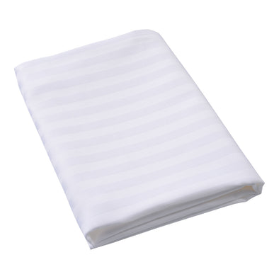 Sateen Satin Stripe White Pillowcase