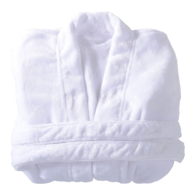 Plush Microfibre White Bathrobe Australian Linen Supply