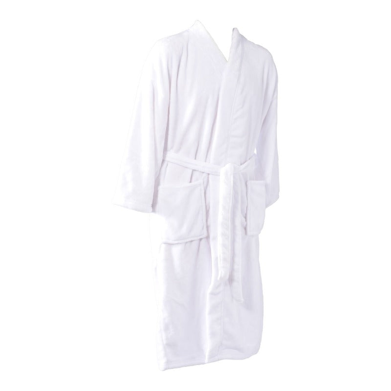 Plush Microfibre White Bathrobe Australian Linen Supply