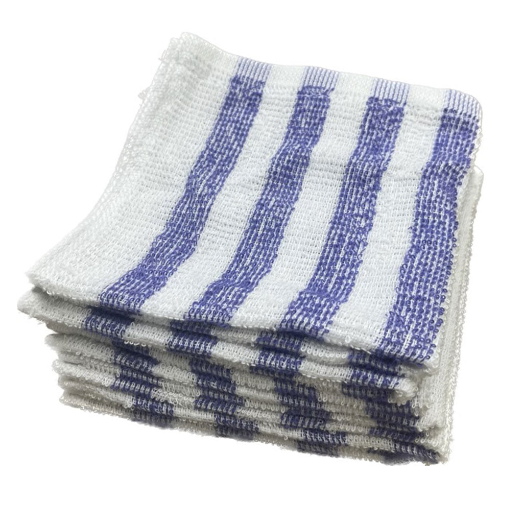 Cotton Face Washer Blue & White Striped | Australian Linen Supply