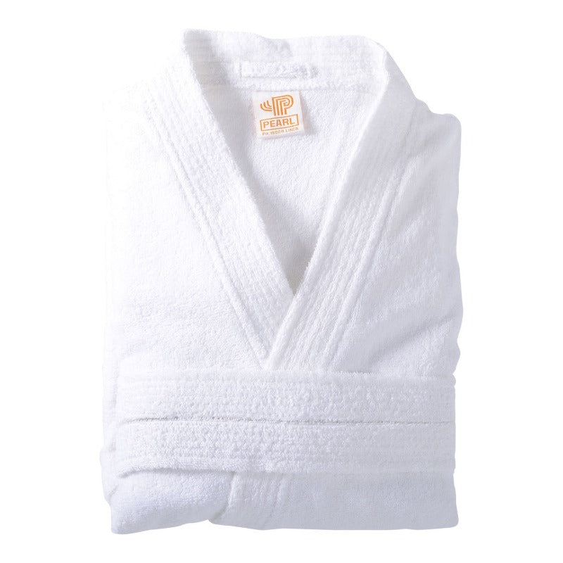 White Terry Towelling Bathrobe Australian Linen Supply
