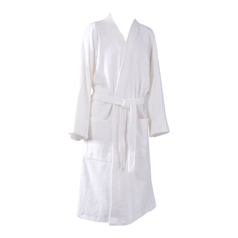 White Terry Towelling Bathrobe Australian Linen Supply