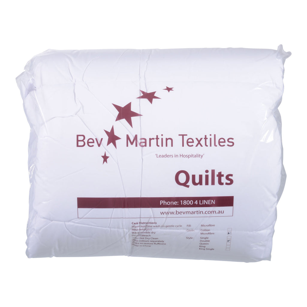 Commercial Grade White Quilt Doona 350gsm