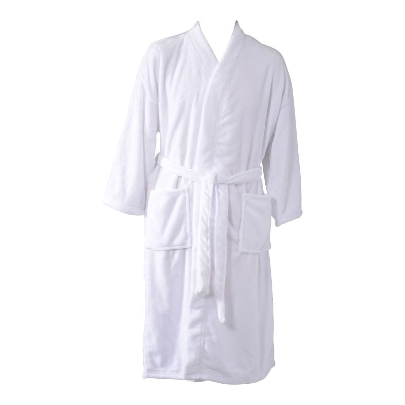 Plush Microfibre White Bathrobe Australian Linen Supply